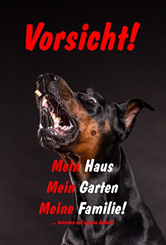 Melis-Folienwerkstatt Schild Warnschild Achtung Dobermann -Mein Haus Mein Garten Meine Familie - Hund Hundeschild 30x20cm Hartschaum Aluverbund -S25S Melis-Folienwerkstatt Schild Warnschild Achtung Dobermann -Mein Haus Mein Garten Meine Familie - Hund Hundeschild 30x20cm Hartschaum Aluverbund -S25S von Melis-Folienwerkstatt