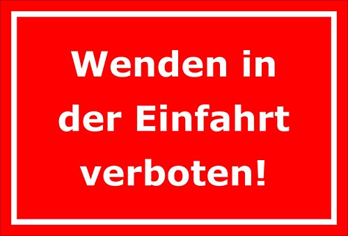 Melis Folienwerkstatt Schild - Wenden Einfahrt verboten - 60x40cm | 3mm Aluverbund – S00065-099-D -20 VAR von Melis Folienwerkstatt