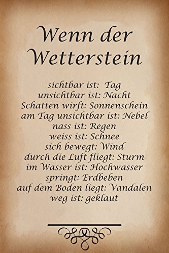 Melis Folienwerkstatt Schild - Wetter-Stein - 60x40cm | 3mm Hartschaum – S00352-008 20 VAR von Melis Folienwerkstatt