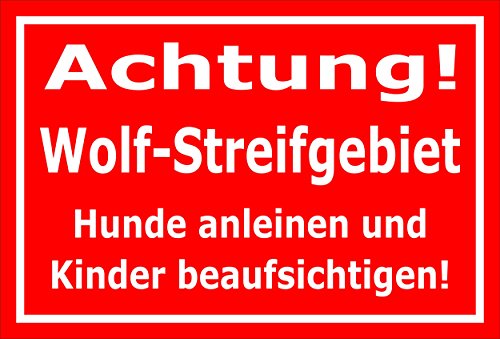 Melis Folienwerkstatt Schild Wolf-Streifgebiet - 15x10cm - 3mm Aluverbund – 20 VAR S00359-095-D von Melis Folienwerkstatt