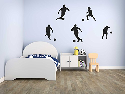 Melis Folienwerkstatt Wandtattoo – Fussballer 5er Set Fussball Fussballspieler - W16 von Melis Folienwerkstatt