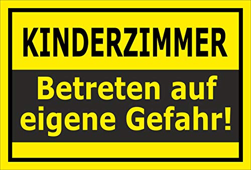 MelisFun Kinderzimmer - Betreten auf eigene Gefahr - lustiges Schild Geschenk-Idee Scherz-Artikel von Melis-Folienwerkstatt
