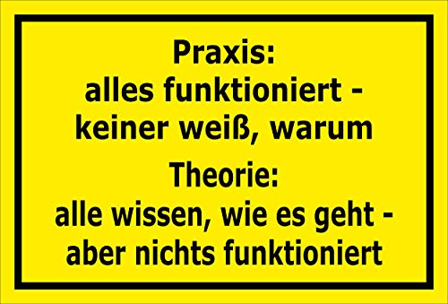 MelisFun Theorie vs. Praxis - lustiges Schild Geschenk-Idee Scherz-Artikel MelisFun Theorie vs. Praxis - lustiges Schild Geschenk-Idee Scherz-Artikel von Melis-Folienwerkstatt
