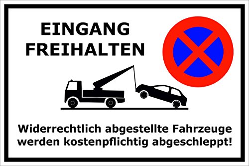 Melis Folienwerkstatt Parken verboten - Schild - Parkverbot - Parkplatz - Halteverbot – Eingang freihalten - 20x30cm – S20J von Melis Folienwerkstatt