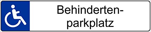 Schild – Behindertenparkplatz - Kfz Kennzeichen Nummern-Schild Parkplatz-Schild Park-Schild – 52x11cm mit Bohrlöchern | stabile 3mm PVC Hartschaumplatte – S00019E +++ in 5 Varianten erhältlich von Melis-Folienwerkstatt
