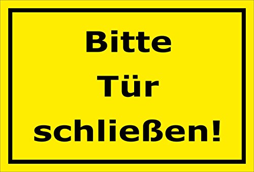 Melis Folienwerkstatt Schild Bitte Tür schließen – 15x20cm, 30x20cm und 45x30cm – Bohrlöcher Aufkleber Hartschaum Aluverbund -S00143C von Melis Folienwerkstatt