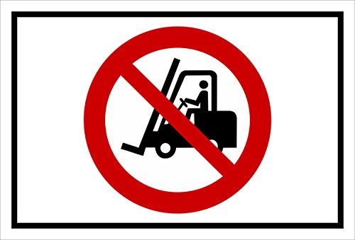 Schild - Für Flurförderzeuge verboten - Gabelstapler - entspr. DIN ISO 7010 / ASR A1.3 – 30x20cm mit Bohrlöchern | stabile 3mm starke PVC Hartschaumplatte – S00355-016-A +++ in 20 Varianten erhältlich von Melis-Folienwerkstatt
