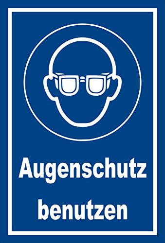 Schild - Gebots-zeichen - Augen-schutz benutzen - entspr. DIN ISO 7010 / ASR A1.3 – 30x20cm mit Bohrlöchern | stabile 3mm starke PVC Hartschaumplatte – S00361-008-E +++ in 20 Varianten erhältlich von Melis-Folienwerkstatt