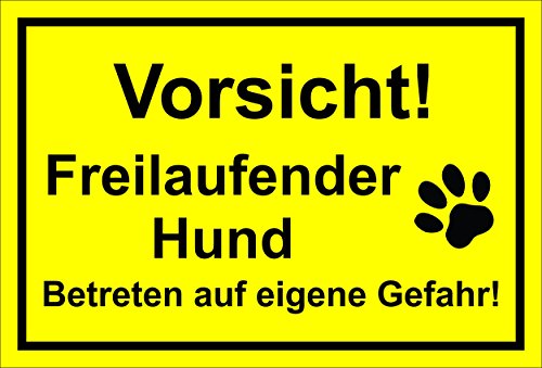 Melis-Folienwerkstatt Aufkleber Vorsicht - Freilaufender Hund 15x10cm – 20 VAR S00017-004-C von Melis-Folienwerkstatt