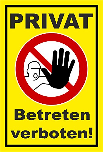 Schild - Privat - Betreten verboten - entspr. DIN ISO 7010 / ASR A1.3 – 30x20cm mit Bohrlöchern | stabile 3mm starke PVC Hartschaumplatte – S00356-008-C +++ in 20 Varianten erhältlich von Melis-Folienwerkstatt