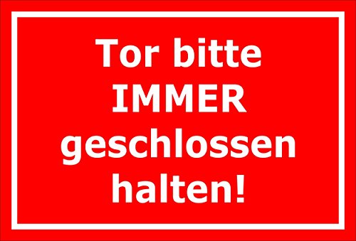 Melis-Folienwerkstatt Schild Tor Bitte stets geschlossen halten – 15x20cm, 30x20cm und 45x30cm – Bohrlöcher Aufkleber Hartschaum Aluverbund -S00142D Melis-Folienwerkstatt Schild Tor Bitte stets geschlossen halten – 15x20cm, 30x20cm und 45x30cm – Bohrlöcher Aufkleber Hartschaum Aluverbund -S00142D von Melis-Folienwerkstatt