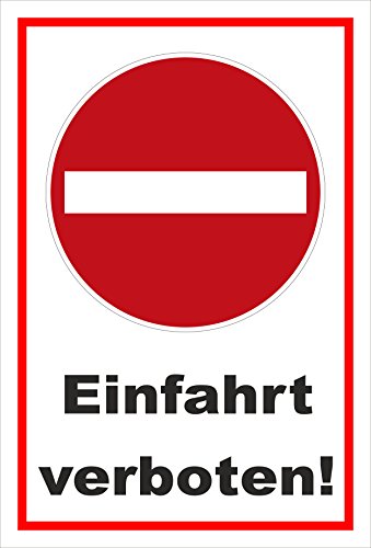 Melis Folienwerkstatt Schild - Verbot der Einfahrt - Einfahrt verboten – 30x20cm | stabile 3mm Starke PVC Hartschaumplatte – S00358-002-B +++ in 20 Varianten erhältlich von Melis Folienwerkstatt