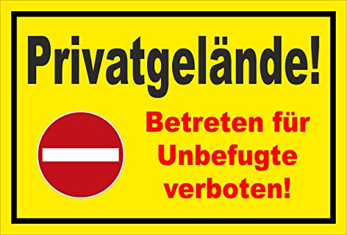 Schild - Verbot der Einfahrt - Privatgelände - Betreten für Unbefugte verboten – 45x30cm mit Bohrlöchern | stabile 3mm starke PVC Hartschaumplatte – S00358-009-C +++ in 20 Varianten erhältlich von Melis-Folienwerkstatt
