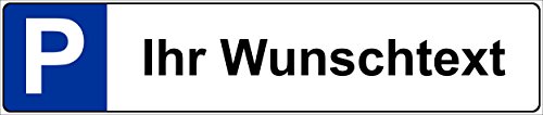 Melis-Folienwerkstatt Wunsch-Text Kfz Kennzeichen Schild - Parkplatz-Schild 52x11cm | 3mm Starke PVC Hartschaumplatte - S00019A +++ in 5 Varianten Erhältlich von Melis-Folienwerkstatt