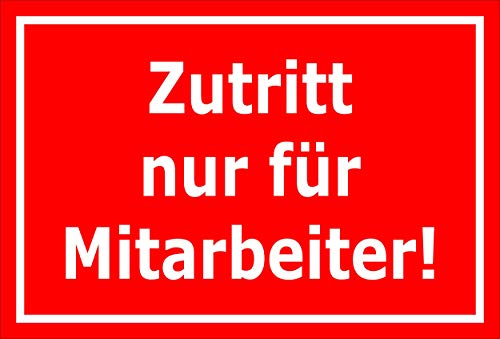 Melis-Folienwerkstatt Aufkleber – Zutritt nur für Mitarbeiter - 15x10cm – S00080-129-D 20 VAR von Melis-Folienwerkstatt