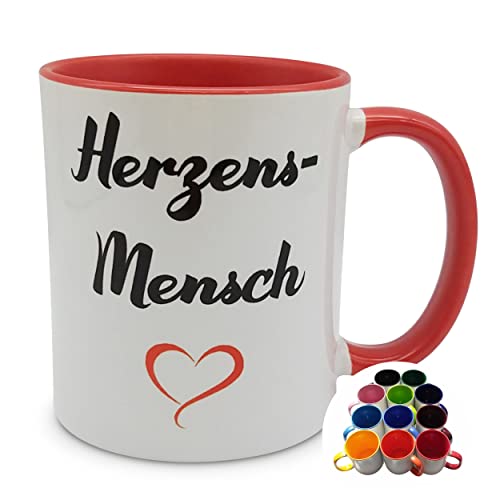 Tasse Herzens-Mensch mit Herz Geschenk Kaffee-Becher – blau von Melis-Folienwerkstatt