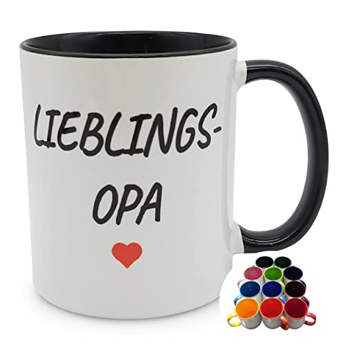 Tasse Lieblings-Opa mit Herz Geschenk Kaffee-Becher – schwarz von Melis-Folienwerkstatt