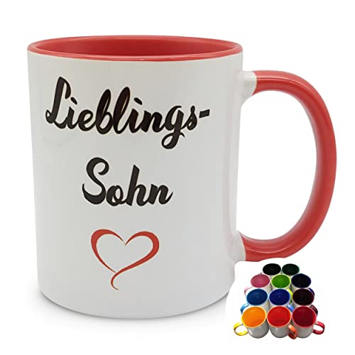 Tasse Lieblings-Sohn mit Herz Geschenk Kaffee-Becher – rot von Melis-Folienwerkstatt