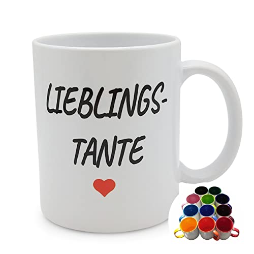 Tasse Lieblings-Tante Geschenk Kaffee-Becher – rot von Melis-Folienwerkstatt