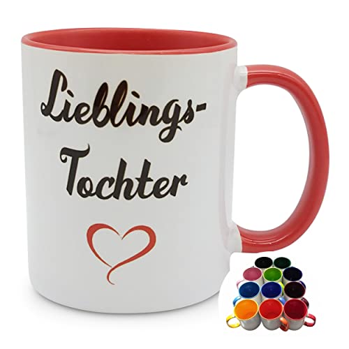 Tasse Lieblings-Tochter mit Herz Geschenk Kaffee-Becher – weiß von Melis-Folienwerkstatt