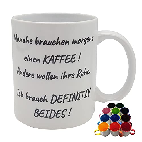 Tasse Morgens Kaffee - Ruhe – orange von Melis-Folienwerkstatt