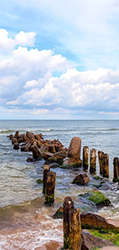 Türtapete Türposter selbstklebend – Meersküste - 90x205cm und 100x210cm - Fototapete Poster Türfolie Tapete – T00097 von Melis Folienwerkstatt