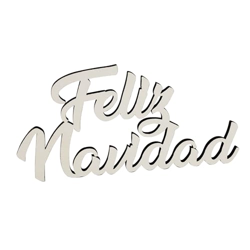 Deko-Schriftzug Feliz Navidad – Frohe Weihnachten Weihnachts-deko aus Holz in weiß – 30cm von Melis