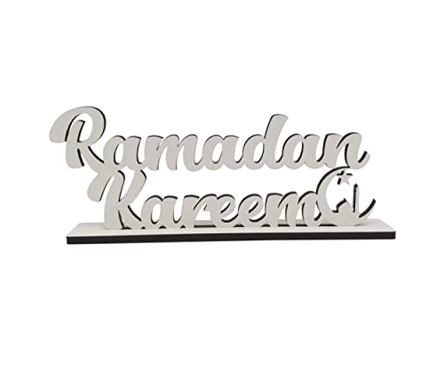 Deko-Schriftzug - Ramadan Kareem – Schild aus Holz in weiß – 20cm von Melis