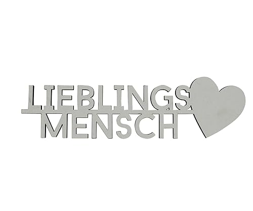 Melis Deko-Schriftzug Lieblingsmensch aus Holz in weiß – 20cm von Melis