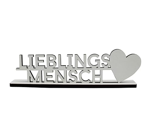 Melis Deko-Schriftzug Lieblingsmensch aus Holz in weiß – 20cm von Melis