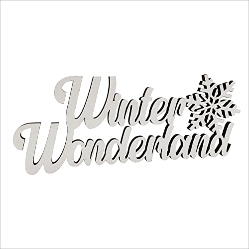 Melis Deko-Schriftzug Winter-Wonderland – Winter-deko Weihnachts-deko aus Holz in weiß – 20cm von Melis