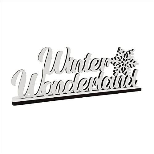 Melis Deko-Schriftzug Winter-Wonderland – Winter-deko Weihnachts-deko aus Holz in weiß – 20cm von Melis