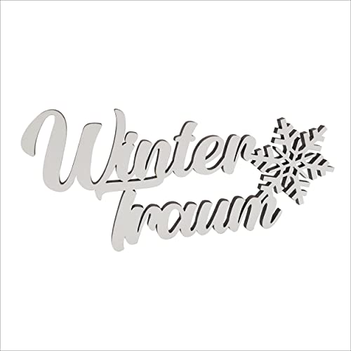 Melis Deko-Schriftzug Wintertraum – Winter-deko Weihnachts-deko aus Holz in weiß – 20cm von Melis