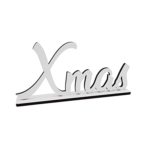 Melis Deko-Schriftzug Xmas – Weihnachten Weihnachts-deko aus Holz in weiß – 30cm von Melis