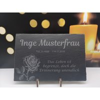 Gedenktafel Schiefer Mit Gravur - Personalisierte Grabtafel Erinnerung Andenken Für Geliebten Menschen von MelisDeko