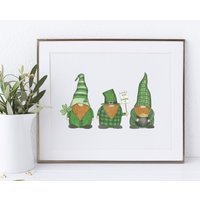 Gnome St. Patricks Day Print - Wanddekoration Dekor Aquarell von MelissaJacobsenArt