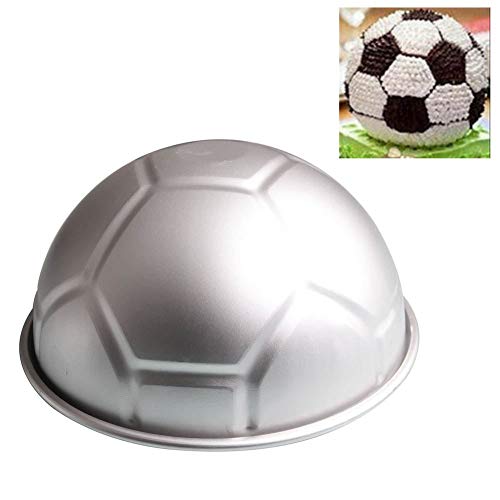 Melitt 1 Stück 3D halbrunde kugelförmige Fußball-Kuchenform 20,3 cm dicke Aluminiumform Geburtstag Backform von Melitt