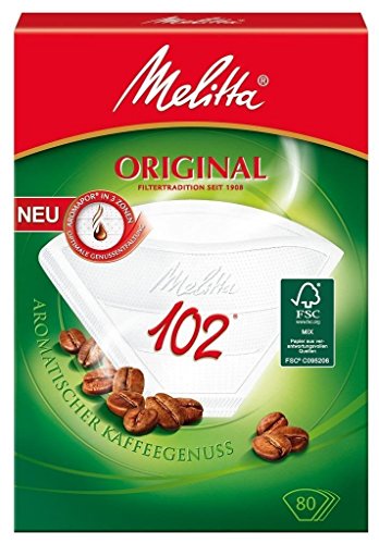 80 x Filtertüten/Kaffeefilter"Melitta Original 102" (Weiß / 3 Aromazonen-Filter) von Melitta