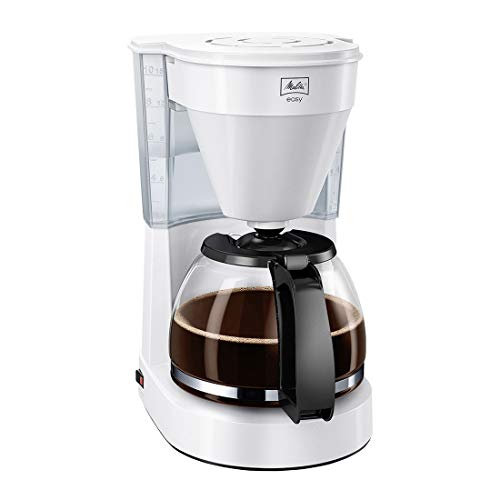 Melitta Easy - Filterkaffeemaschine - mit Glaskanne - Tropfstopp - 10 Tassen - Weiß (1023-01) von Melitta