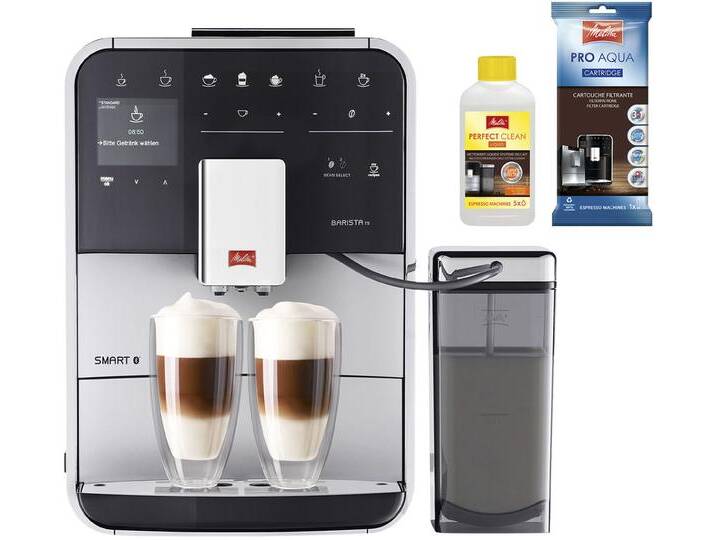 MELITTA Kaffeevollautomat Barista TS Smart F850-102, schwarz , schwarz (silber, schwarz), B:25,9cm H:37,2cm T:46,7cm, Kaffeevollautomaten, 21 Kaffeerezepte & 8 Benutzerprofile, 2-Kammer Bohnenbehälter von Melitta