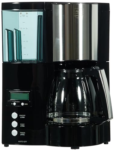 Melitta Optima Timer - Kaffeemaschine mit Timer, Filterkaffeemaschine mit Glaskanne und abnehmbarem Wassertank, für bis zu 8 Tassen Kaffee, schwarz von Melitta