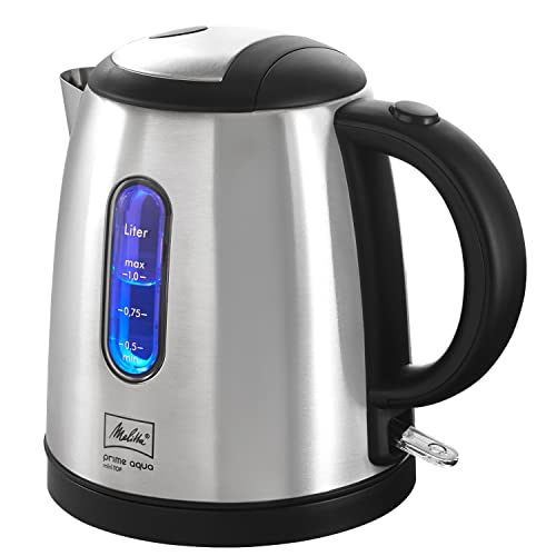 Wasserkocher - MELITTA - Prime Aqua mini Top, Edelstahl, 1,0 L, 2200 W, externe Wasserstandsanzeige, 1018-03 von Melitta