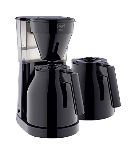 Melitta Easy Therm - Kaffeemaschine mit doppelter Thermokanne, Filterkaffeemaschine mit Tropfstopp, für bis zu 8 Tassen Kaffee pro Kanne, schwarz von Melitta