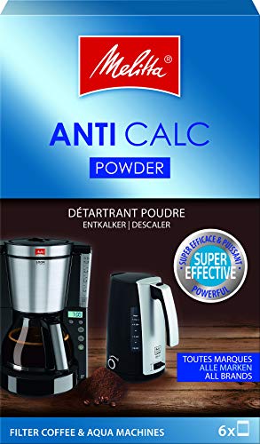 Melitta 192632 Entkalker für Filtermaschinen, 6 Pulver Beutel je 20 g, Anti Calc von Melitta
