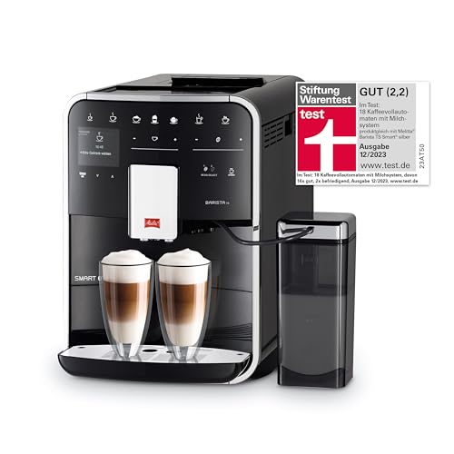 Melitta Barista TS Smart - Kaffeevollautomat mit Milchsystem, Kaffeemaschine mit Mahlwerk und 2-Kammer-Bohnenbehälter für 21 Kaffeespezialitäten, App Steuerung möglich, schwarz von Melitta