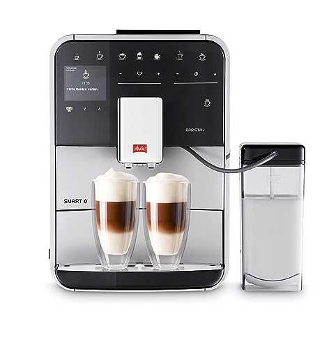 Melitta Caffeo Barista T Smart - Kaffeevollautomat - mit Milchsystem - App Steuerung - Direktwahltaste - stufenlos einstellbare Kaffeestärke - Silber/Schwarz (F830-101) von Melitta