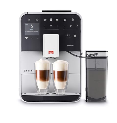 Melitta Caffeo Barista TS Smart - Kaffeevollautomat - mit Milchsystem - App Steuerung - Direktwahltaste - Zweikammer Bohnenbehälter - Silber (F850-101) von Melitta