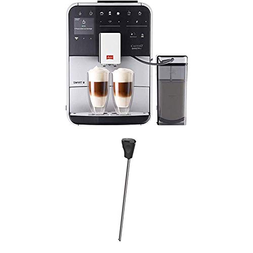 Melitta Caffeo Barista TS Smart F850-101 Kaffeevollautomat mit Milchbehälter | Smartphone-Steuerung mit Connect App | One Touch Funktion Silber + Milchlanze für Kaffeevollautomaten, Edelstahl, Schwarz von Melitta