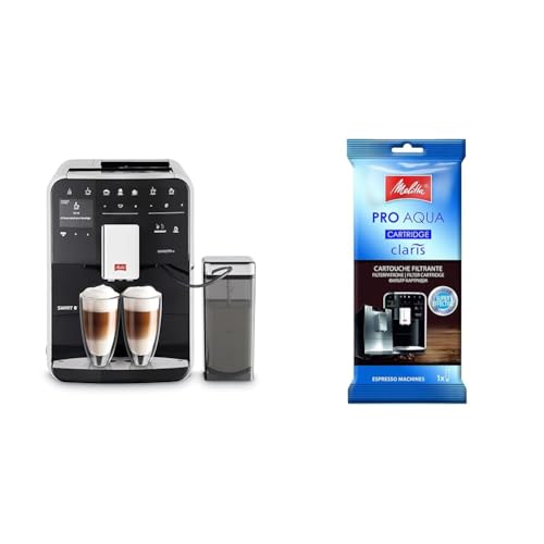 Melitta Caffeo Barista TS Smart F850-102, Kaffeevollautomat mit Milchbehälter, Schwarz & 192830 Filterpatrone für Kaffeevollautomaten | Pro Aqua | Vorbeugung von Verkalkung | 1 Patrone von Melitta