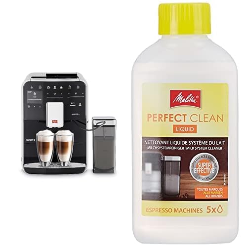 Melitta Caffeo Barista TS Smart F850-102, Kaffeevollautomat mit Milchbehälter, Schwarz & 202034 Perfect Clean Milchsystem Reiniger | Entfernt einfach und gründlich Milchablagelagerungen | 250 ml von Melitta